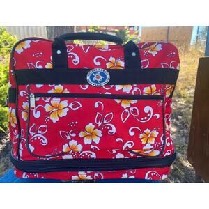 Novera Hawaii Bag Red Flowers Floral Luggage Carry On Bag With Wheels